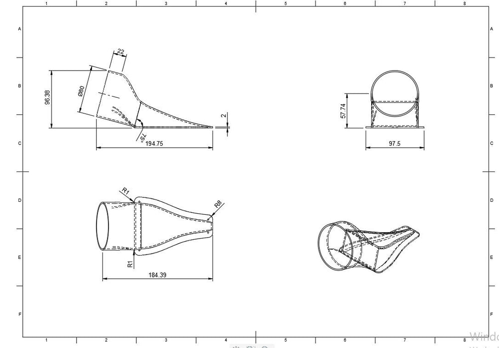 Lufteinlass NACA Style Air Duct 80mm ABS Schwarz Motorsport Car Rallye Driftsport Vent Scoop